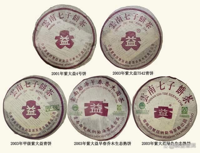 2003年紫大益7542青饼，沿用96紫大益包装风格，未来转化值得期待