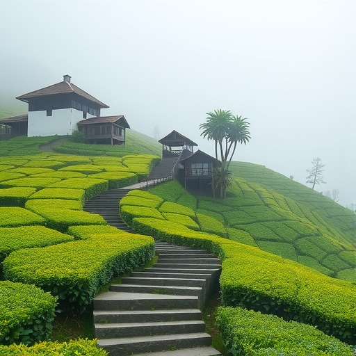 云端品茗探茶源 安逸茶山迎客来