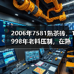 2006年7581熟茶砖，1998年老料压制，在熟茶圈里名气很高（图1）