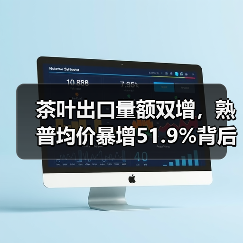 茶叶出口量额双增,熟普均价暴增51.9%背后的机遇与挑战(图1) 茶叶出口量额双增,熟普均价暴增51.9%背后的机遇与挑战(图1)